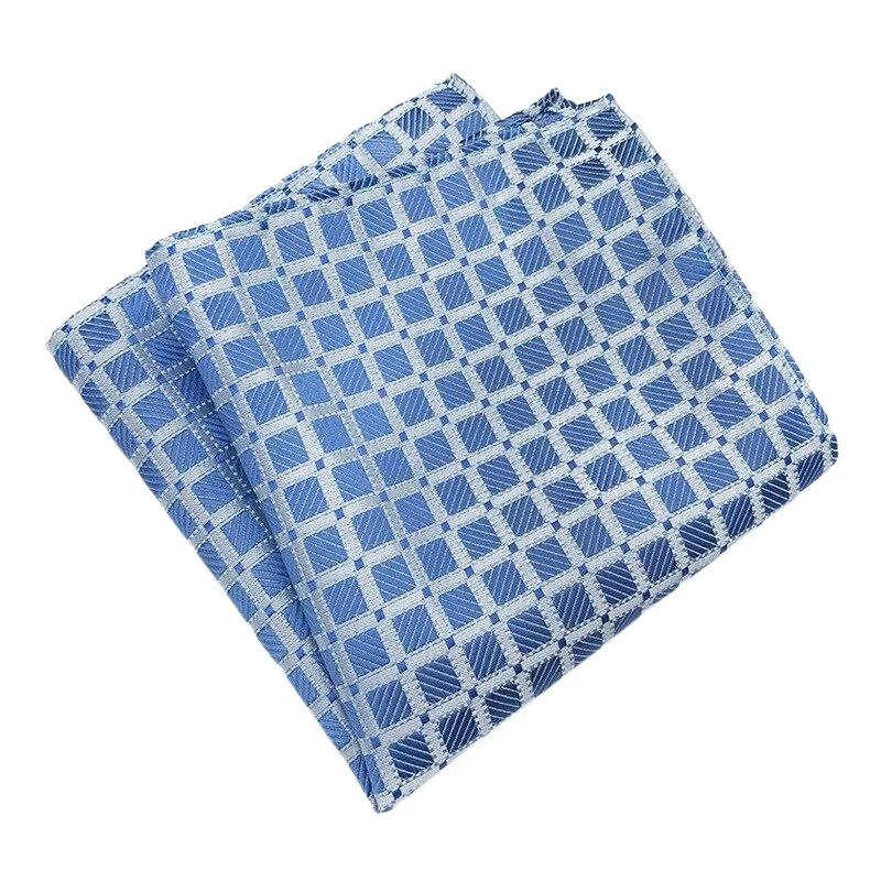 Recyclable Checkered Silk Pocket Square Versatile