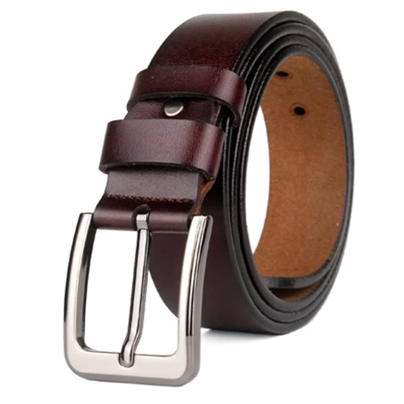 Luxury Gilberto Solid Cowhide Leather Belt Crafted