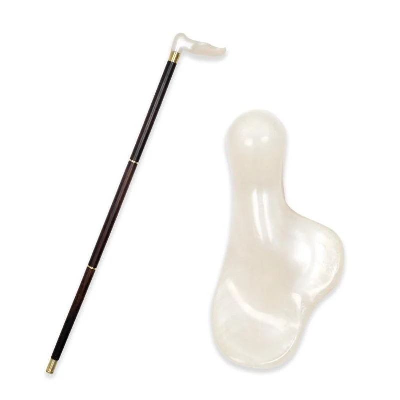 Next-Generation Jean Wooden Walking Stick With White Handle Functional