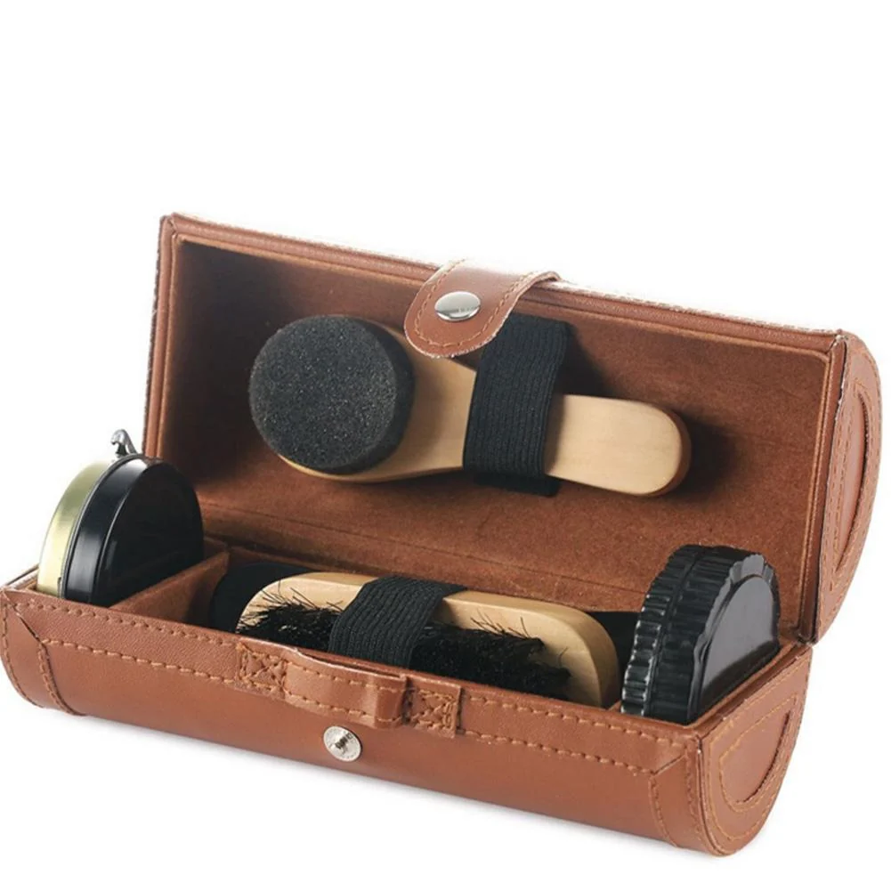 Original Elegant Leather Portable Shoe Care Polish Kit 6 Pcs Official