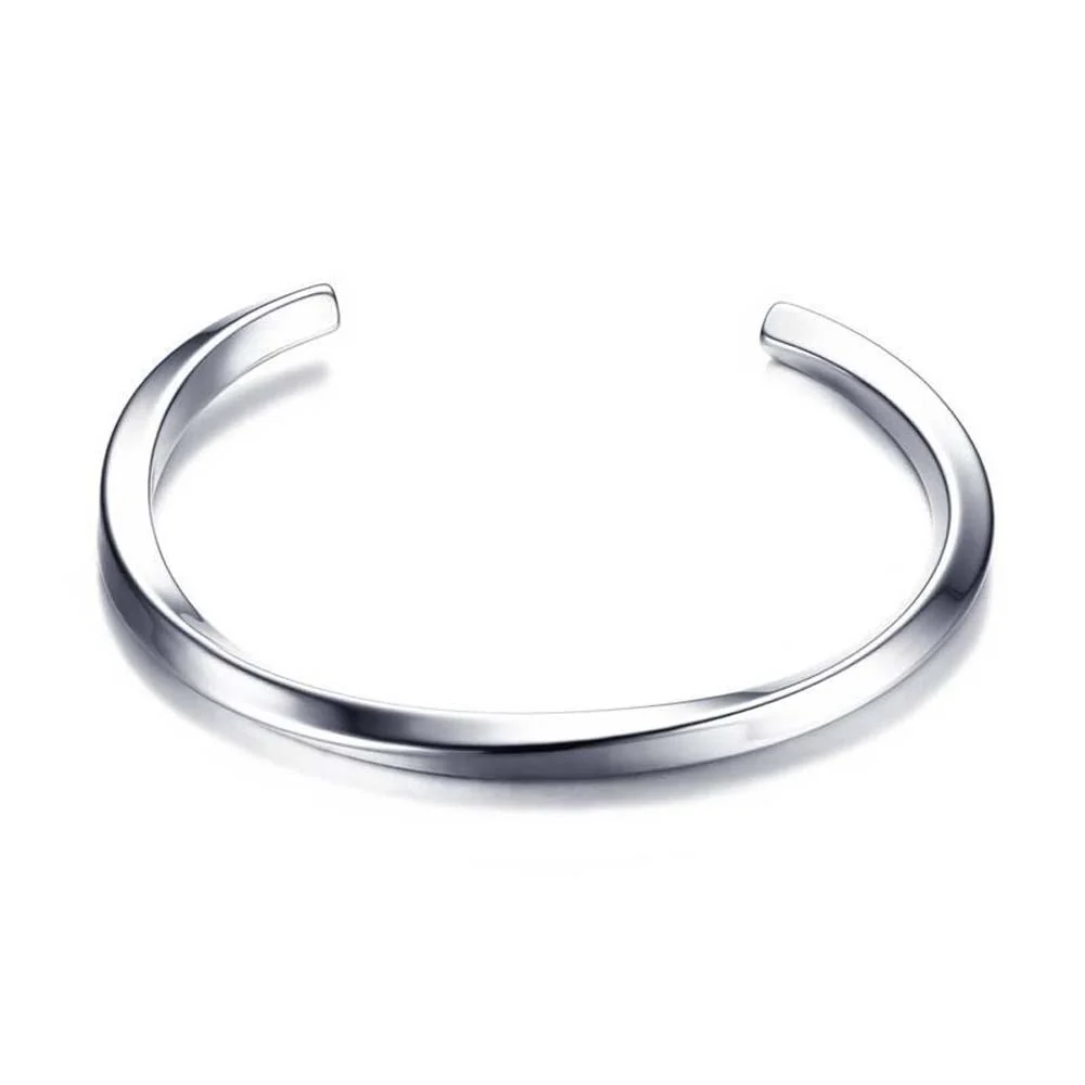 Secure Twisted Stainless Steel Cuff Bracelet Breathable