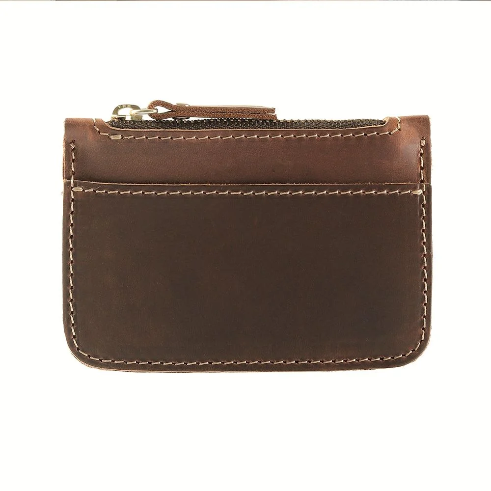 Breathable Sergio Vintage Cow Leather Coin Purse Card Holder Organic