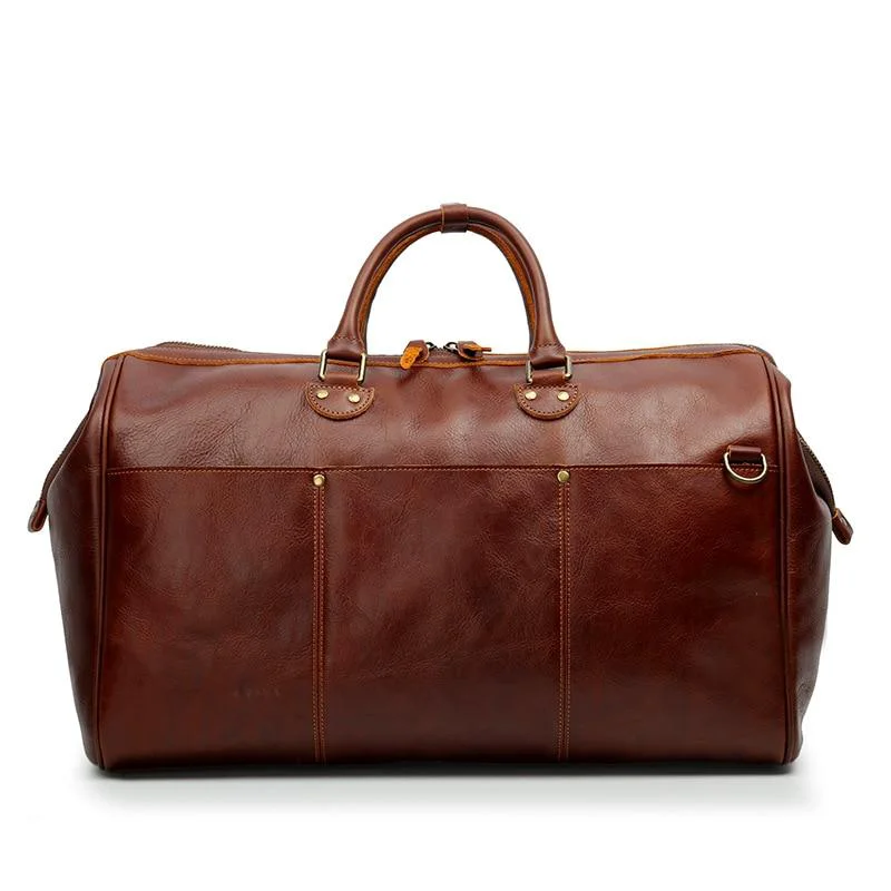 Minimalist Elias Cowhide Leather Duffel Bag High-Quality