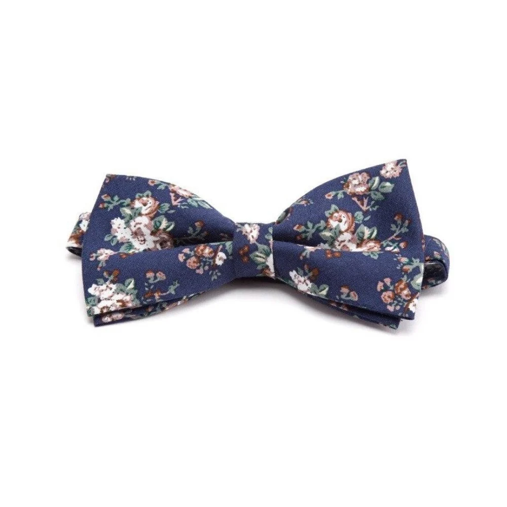Proven Flowered Cotton Bow Tie Pre-Tied User-Friendly