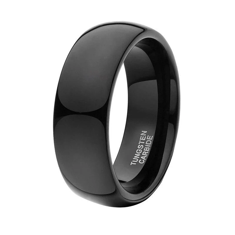 Elite High Polished Black Tungsten Carbide Ring Professional