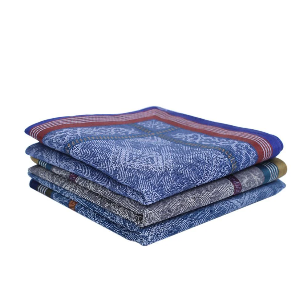Convenient 3 Pieces Jacquard Cotton Handkerchief Set High-Grade