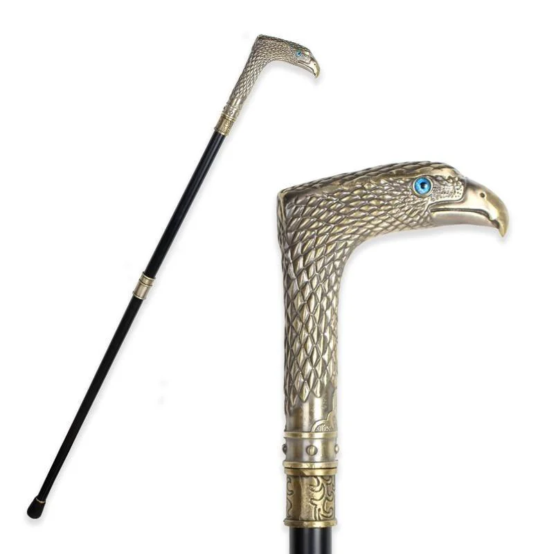 Professional Louis Wooden Walking Stick With Bronze Eagle Head Handle Natural