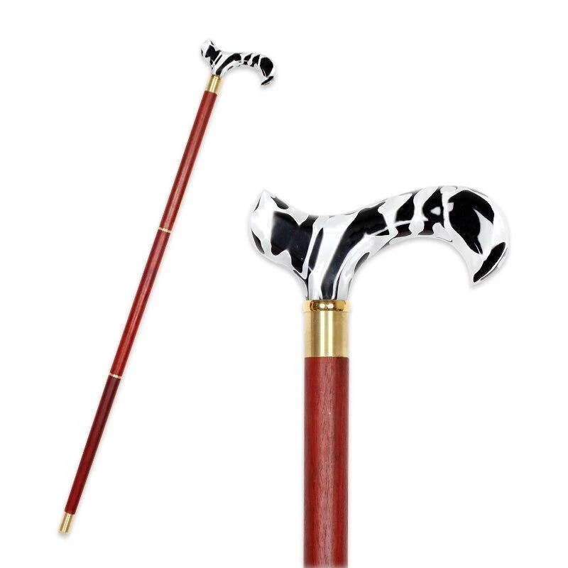 Luxury Gabriel Wooden Walking Stick With Black White Handle Genuine