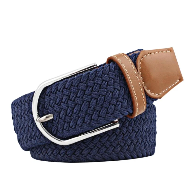 Eco-Friendly Giuseppe Braided Solid Elastic Belt Detailed