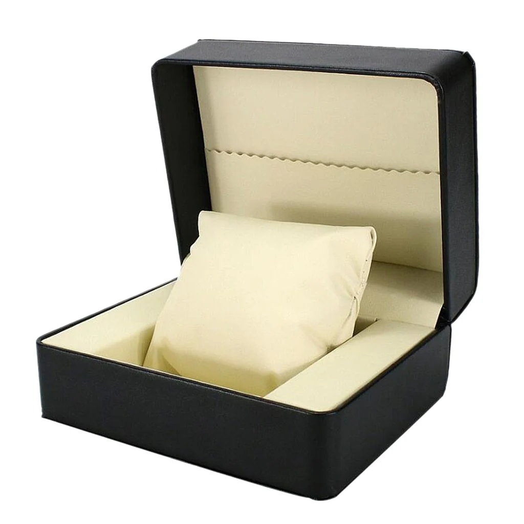 Enhanced Minimalist Black Leather Single Slot Watch Box Carefully Designed