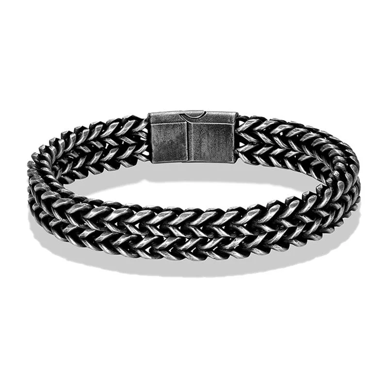 Excellent Mattias Stainless Steel Double Chain Bracelet Minimalist
