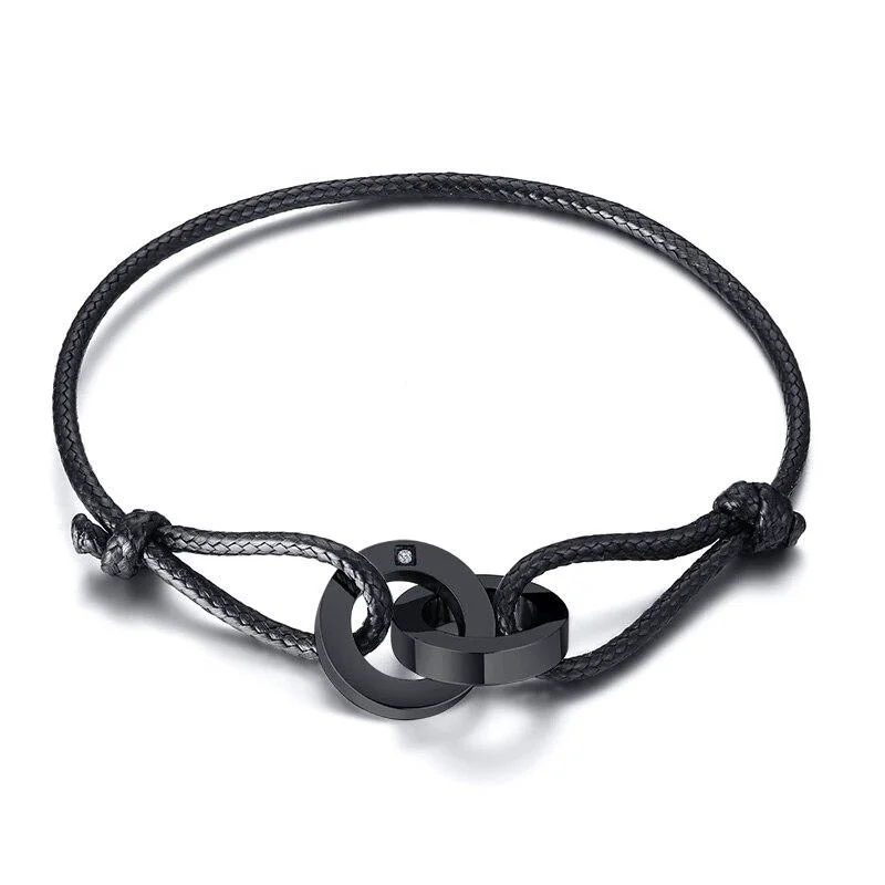 User-Friendly Circle Duo Minimalist Rope Bracelet Durable