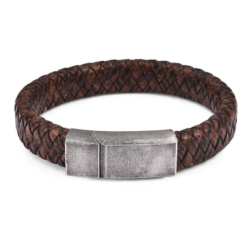 Soft Olaf Vintage Braided Leather Bracelet Unique