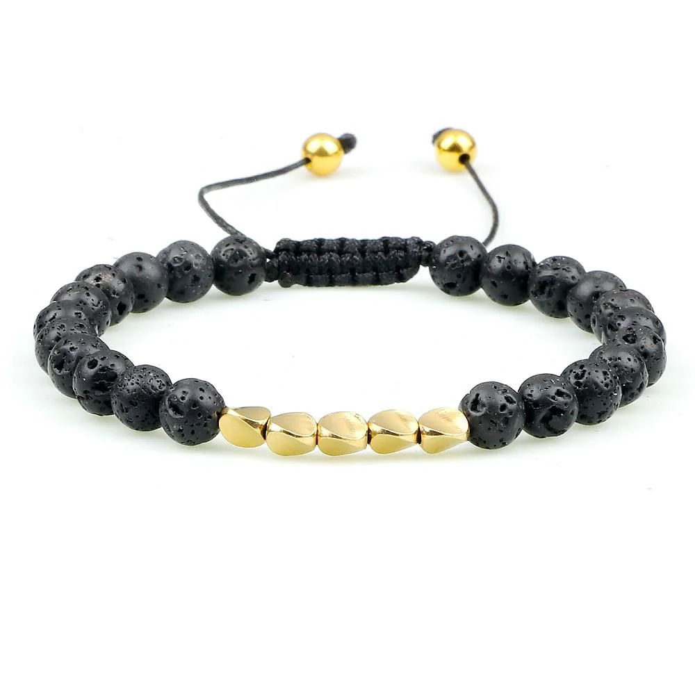Pure Atrani Black Lava Stone Beaded Bracelet Carefully Designed