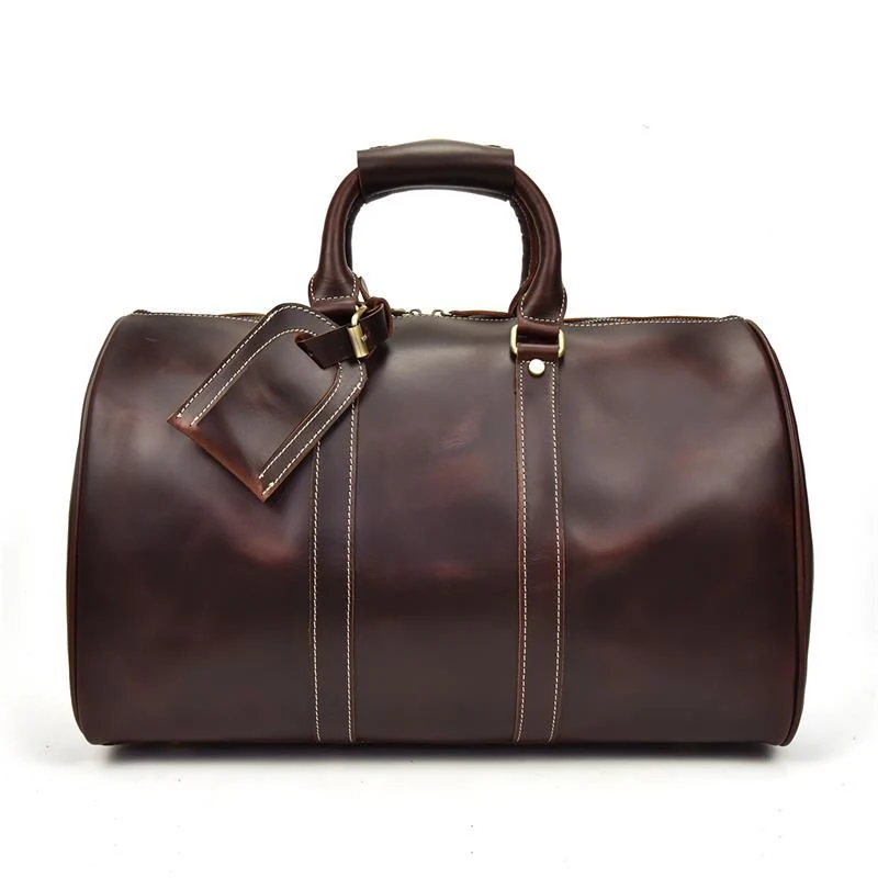 Green Piers Crazy Horse Leather Duffel Bag Powerful