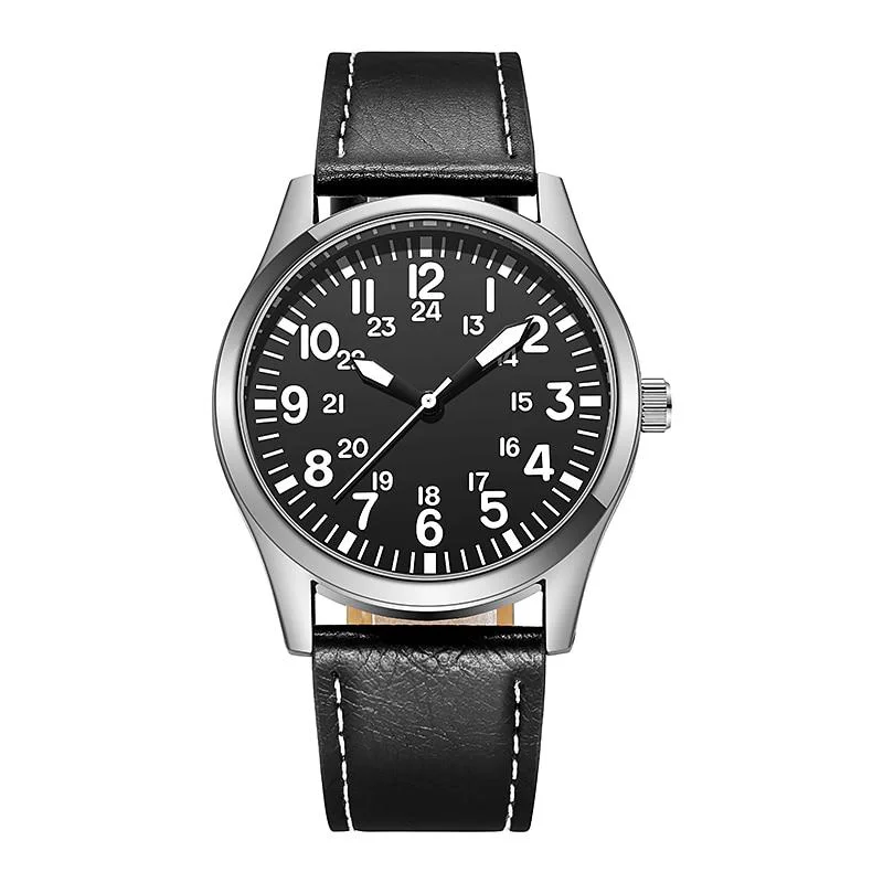 User-Friendly Yves Classic Pilot Watch With Leather Strap High-End