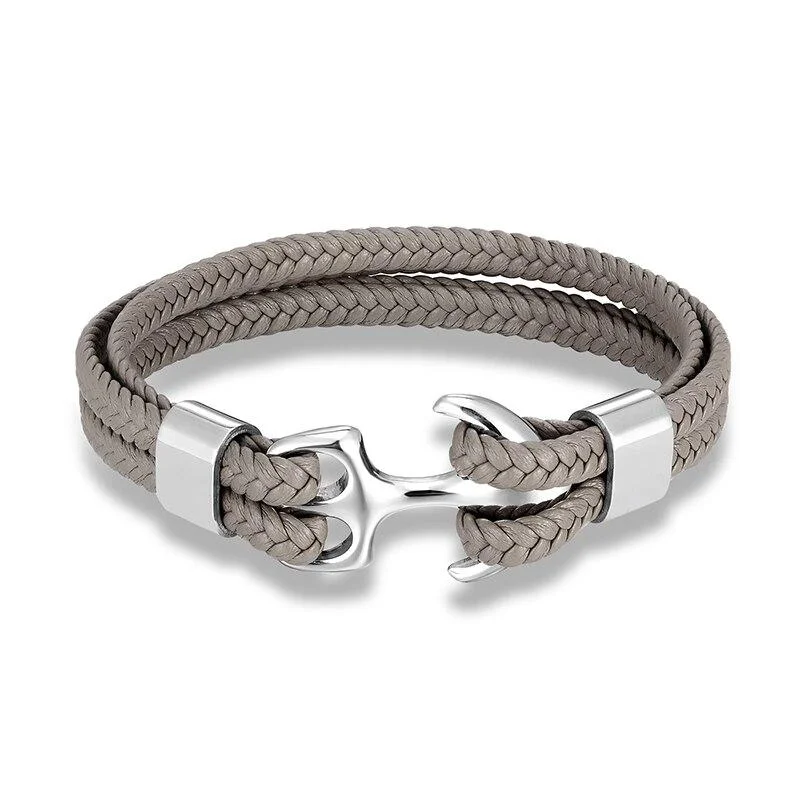 Luxury Nardo Gris Pulsera de cuero trenzado Safe