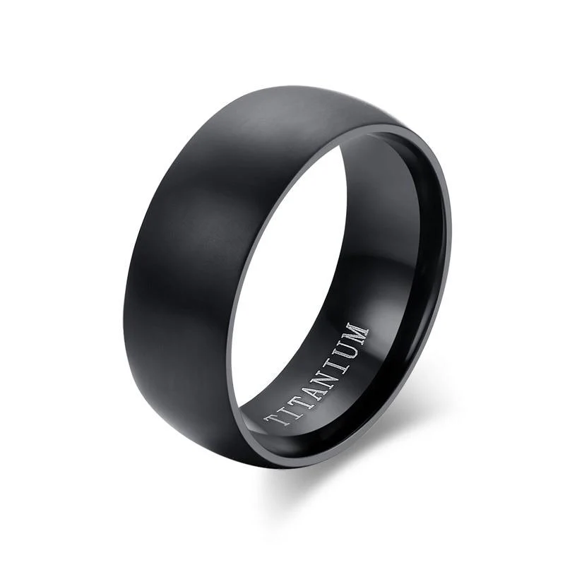 Modern Anillo de titanio negro mate Smart