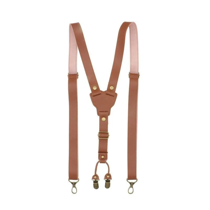 Elite Vintage Cuero de vaca sólido Y-Back Gancho Tirantes Pure