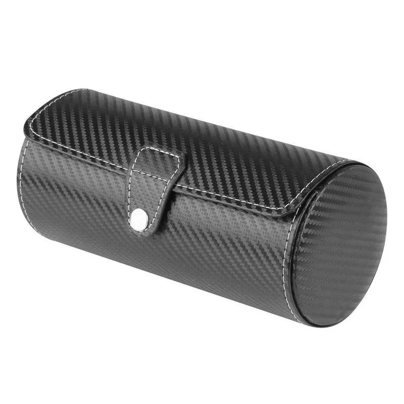 Relaxed Noah Carbon Look 3 Slots Watch Roll Case Enhanced