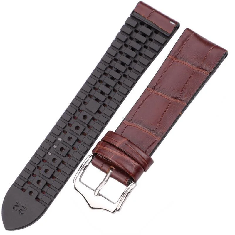 Comfortable Leandro Correa de reloj híbrida de piel de vaca y silicona Original Design