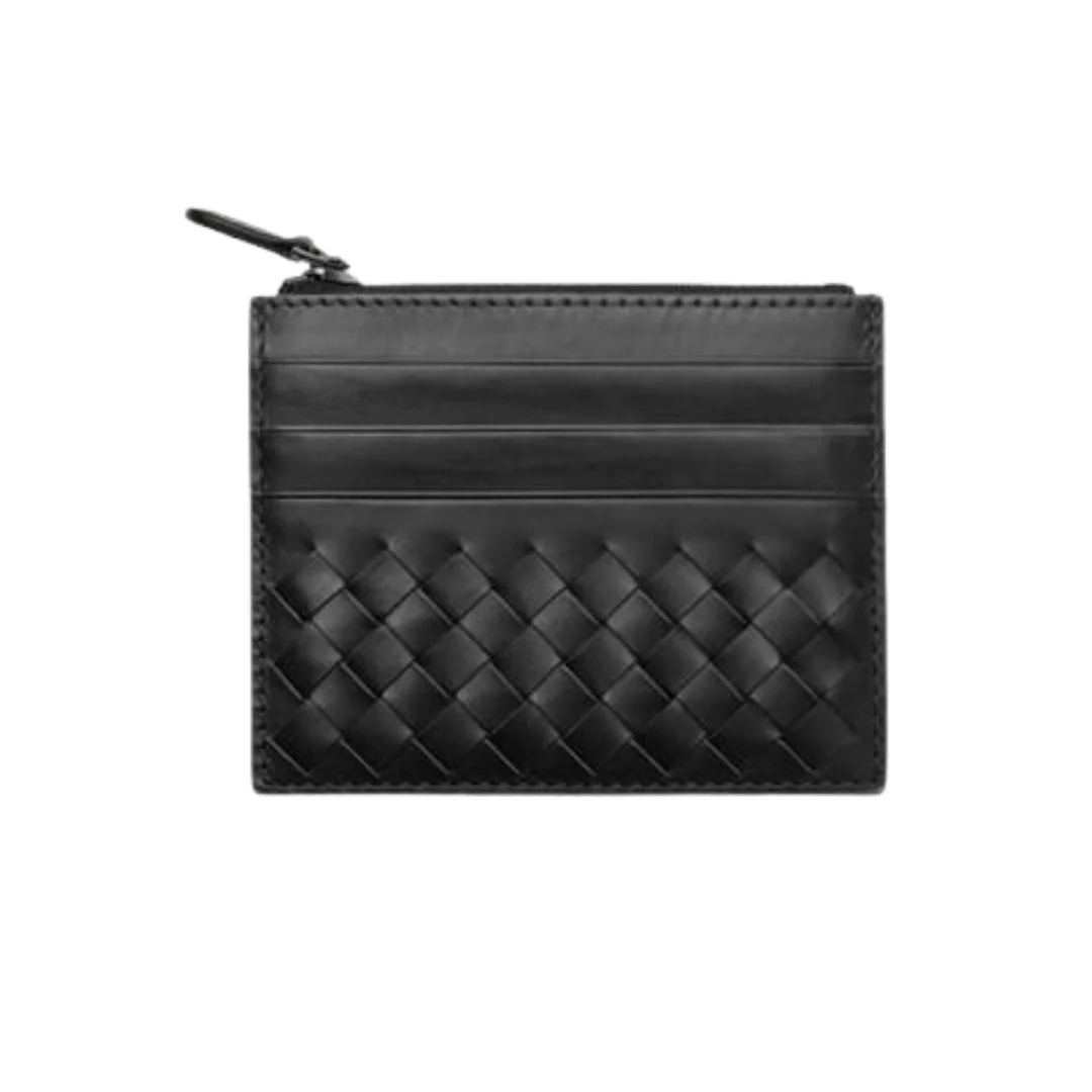 Minimalist Antonio Tarjetero de piel de oveja con cremallera RFID Breathable