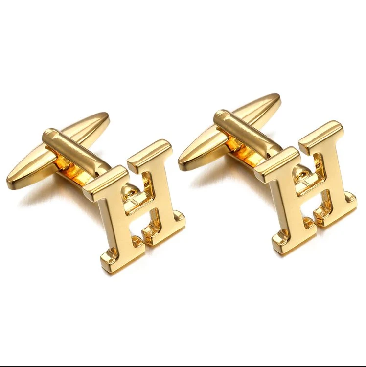 Easy-to-Use Gemelos con monograma en tono dorado Breathable