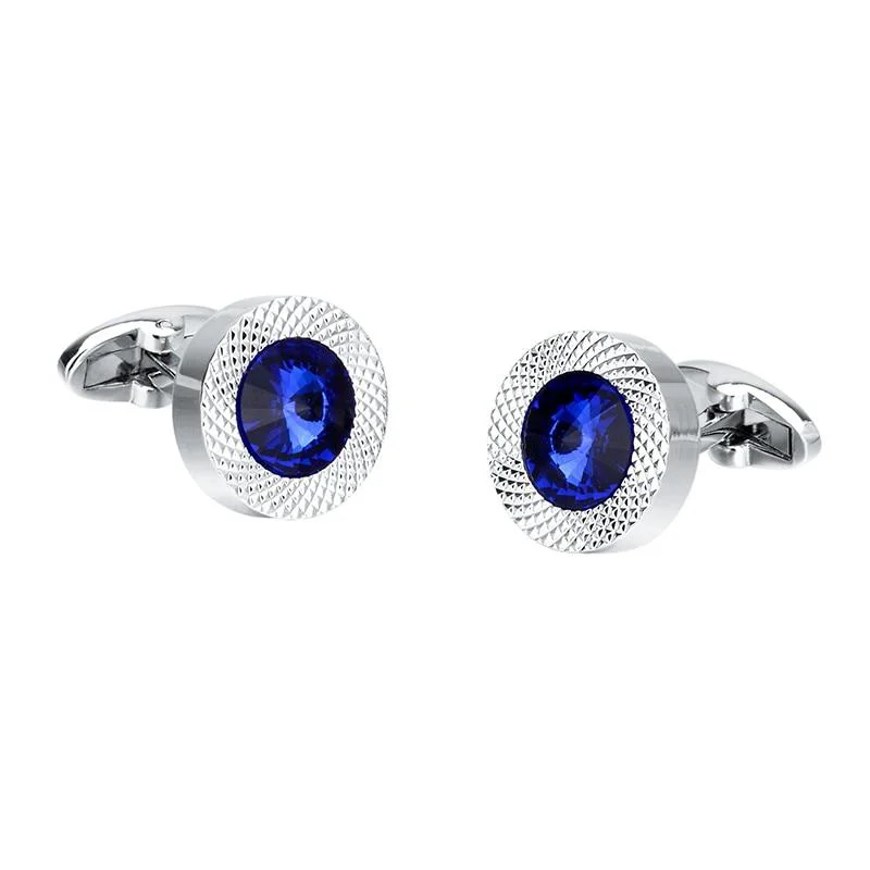 Dependable Gemelos redondos de cristal azul Jacque Classic