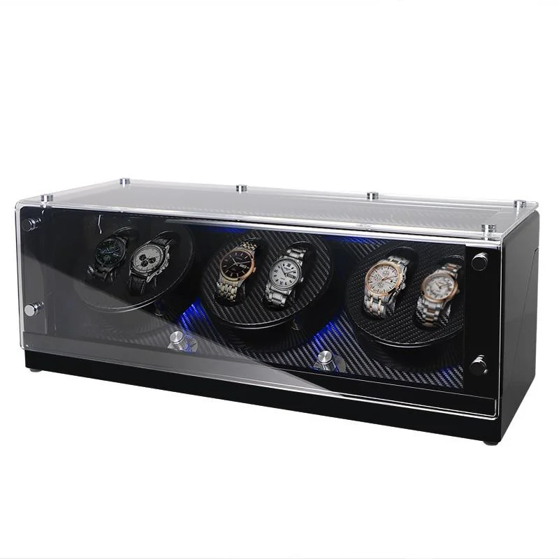 Carefully Designed Walter Caja de fibra de carbono con 6 ranuras para relojes Pure