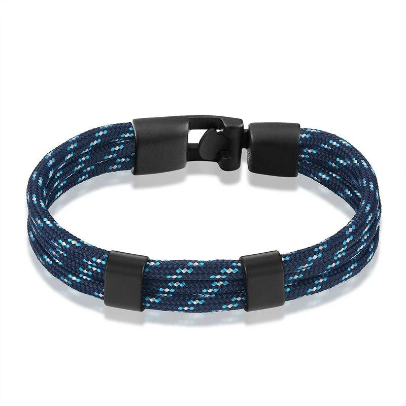 Green Gianluigi Pulsera de cuerda náutica con hebilla negra mate Reusable