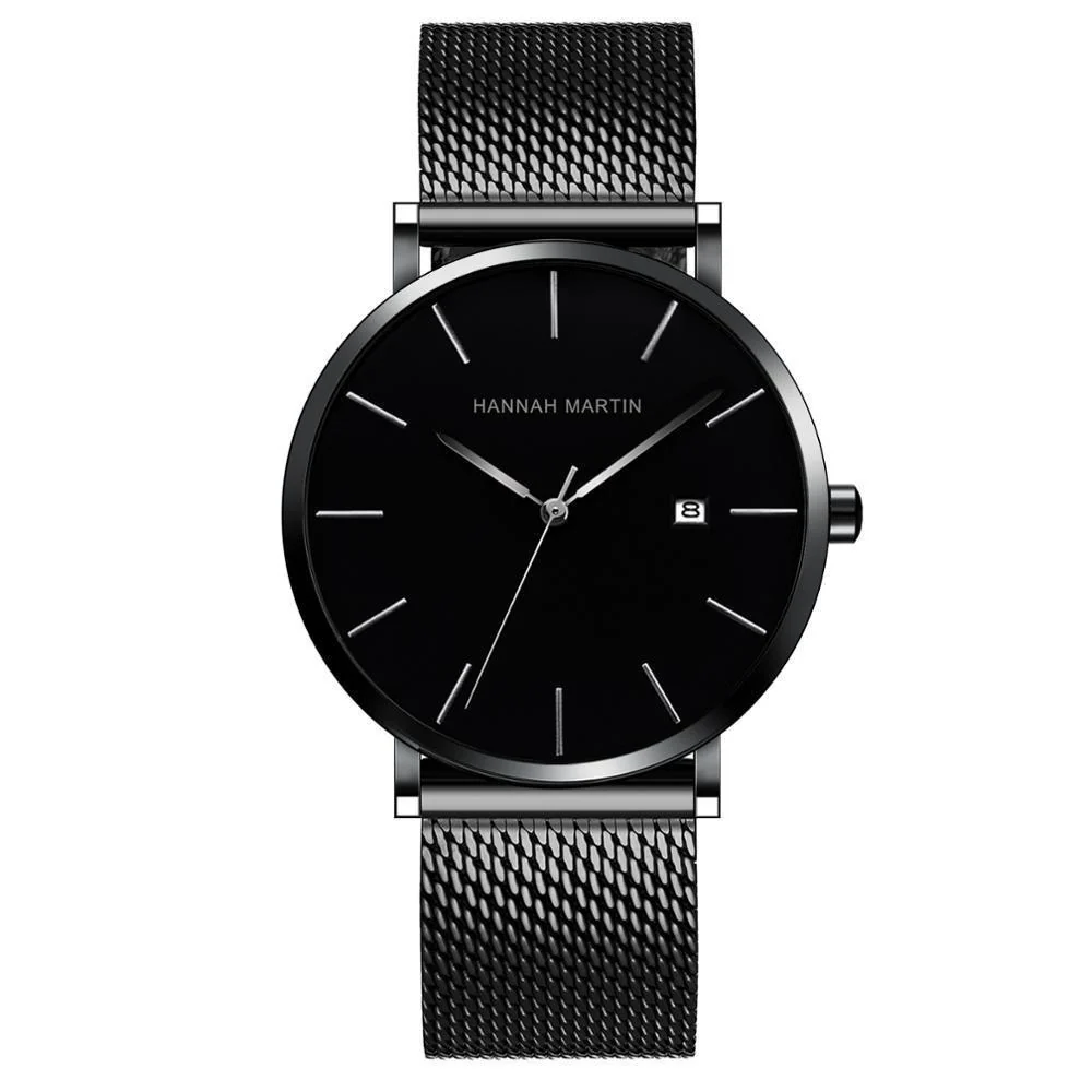 Responsible Albert Nero Reloj clásico de caballero con correa milanesa Advanced