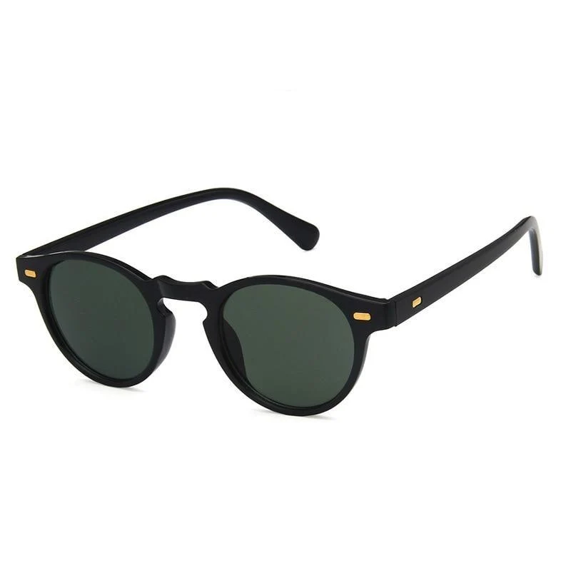 High-Performance Gafas de sol negras redondas y minimalistas Clean