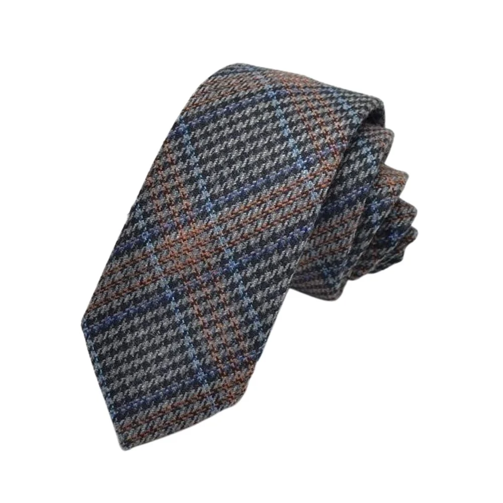 Functional Houndstooth Corbata de lana a cuadros Long-Lasting