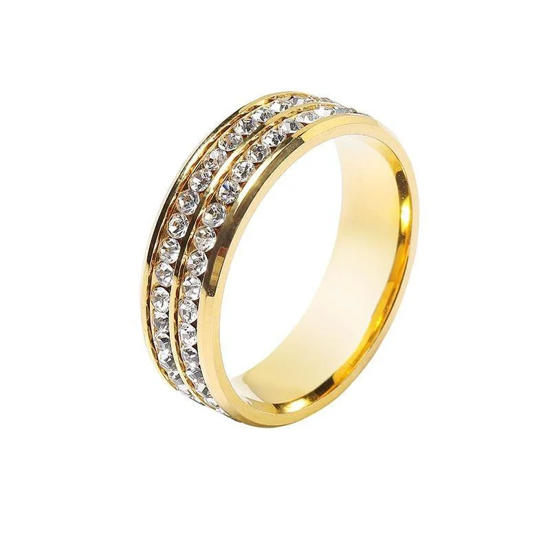Sophisticated Anillo de corbata de cristal dorado Natural