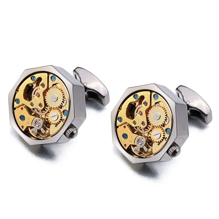Exceptional Gemelos Hexagon Gold-Tone Mechanical Movement Organic