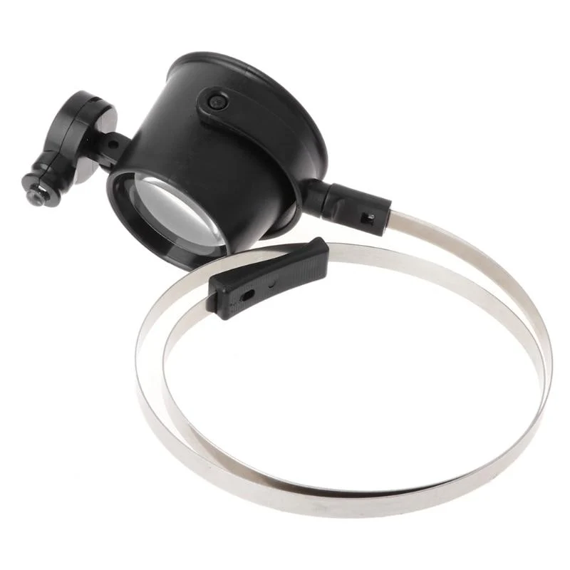High-Performance Lupa de relojero 10x con resorte de cabeza y luz LED Recyclable