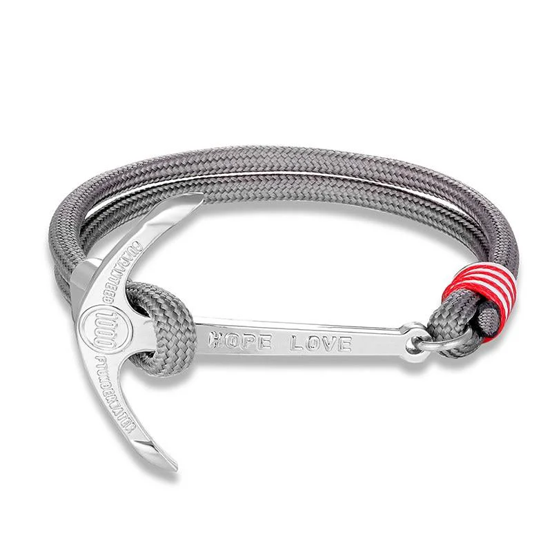 Professional Pulsera náutica Anchor of Hope Silver-Tone Organic
