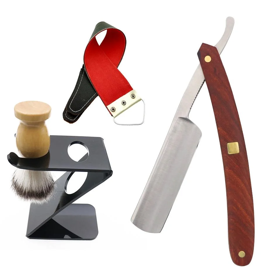 Elite Straight Razor With Wooden Handle Barber Kit Genuine