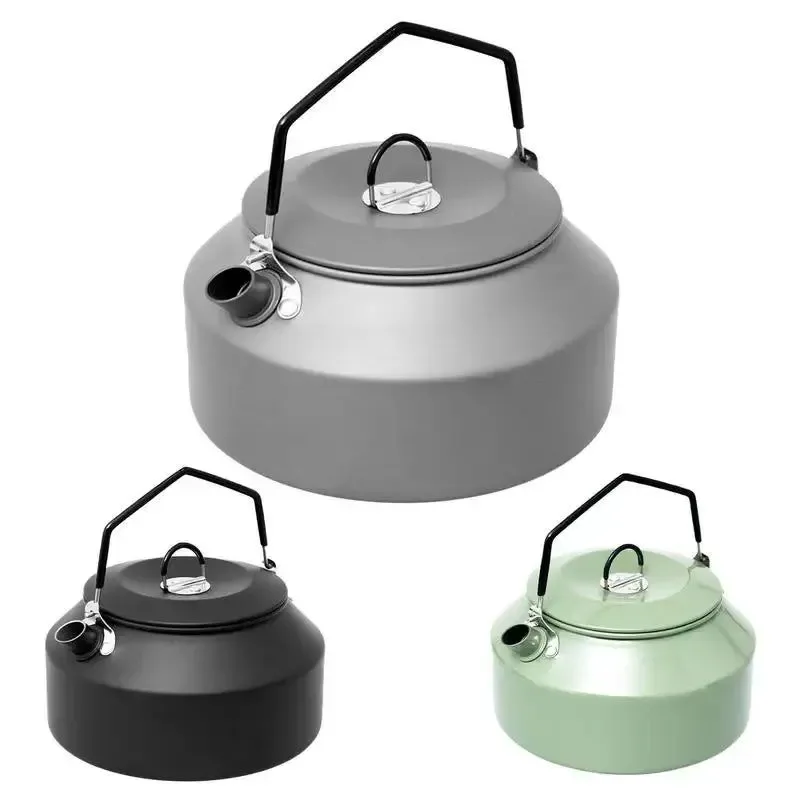 Exclusive 1.35L Camping Water Kettle Aluminum Alloy Tea Pot for Outdoor Coffee and Tableware for Travel Backpacking Hiking and Picnic Supplies Reusable