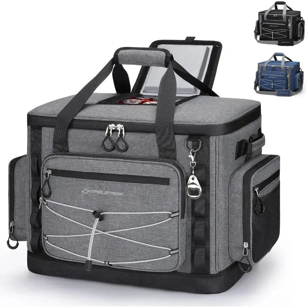 45L Soft Sided Insulated Leakproof Cooler Bag – Hard Bottom 6-Layer Insulation for Camping Hiking Beach Reliable