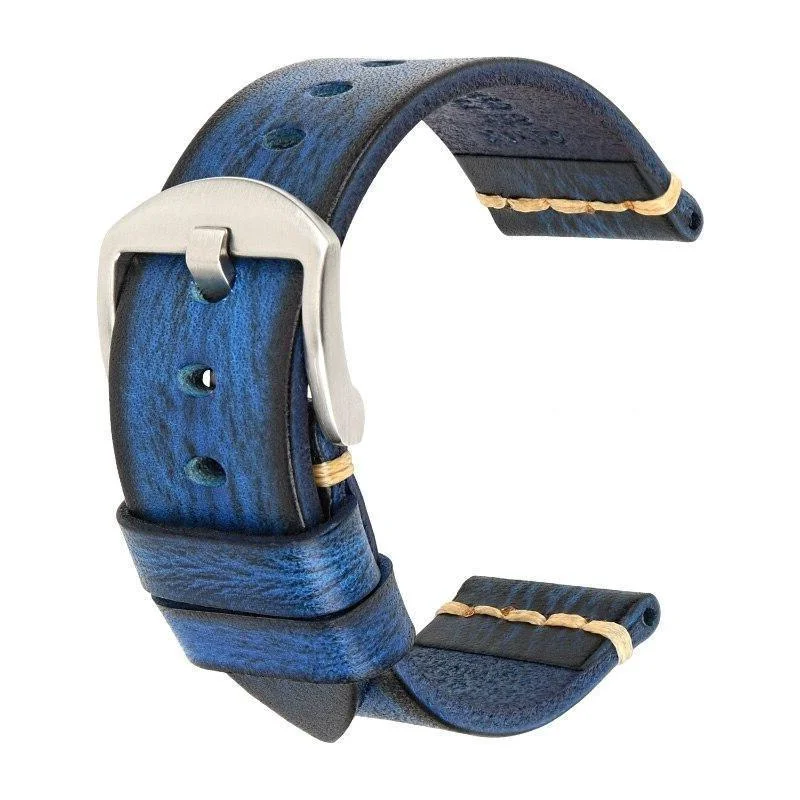 Reusable Gaston Tanned Calfskin Watch Strap With Silver Tang Buckle Artisan