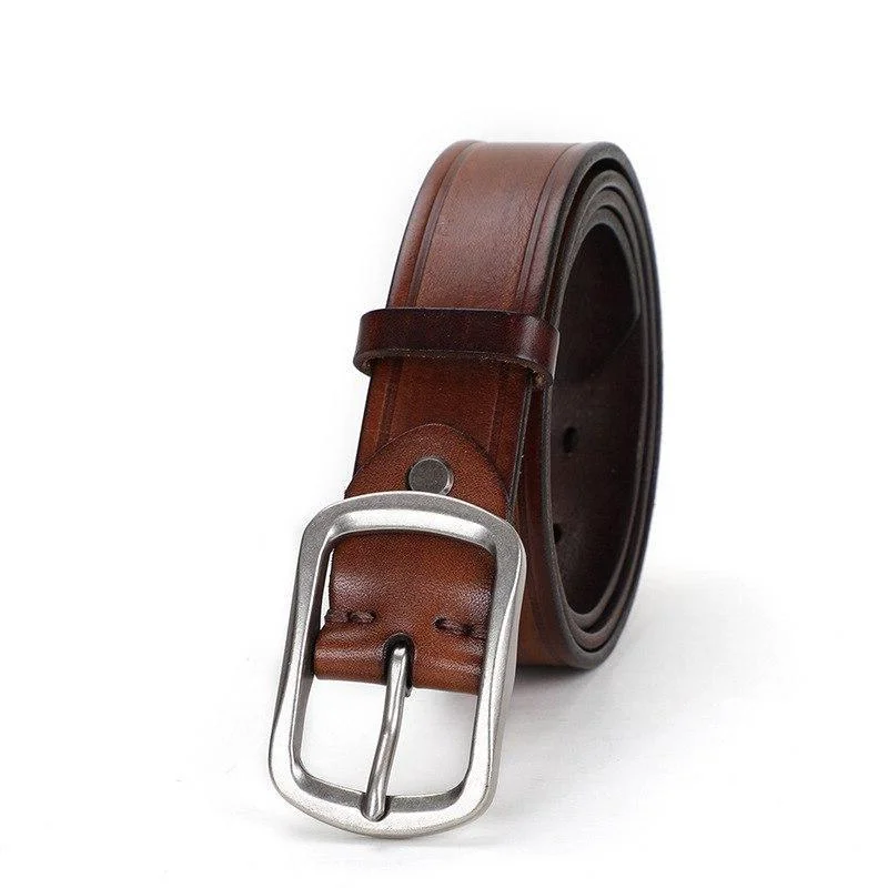 Trusted Alonso Casual Cowskin Leather Belt Minimalist