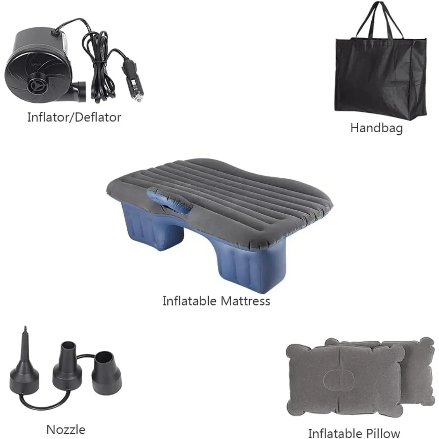 Proven Inflatable Car Bed Camping Mattress SUV-Ready Portable Air Couch for Travel Sleeping w 2 Air Pillows Black SPECIFICATIONS Breathable