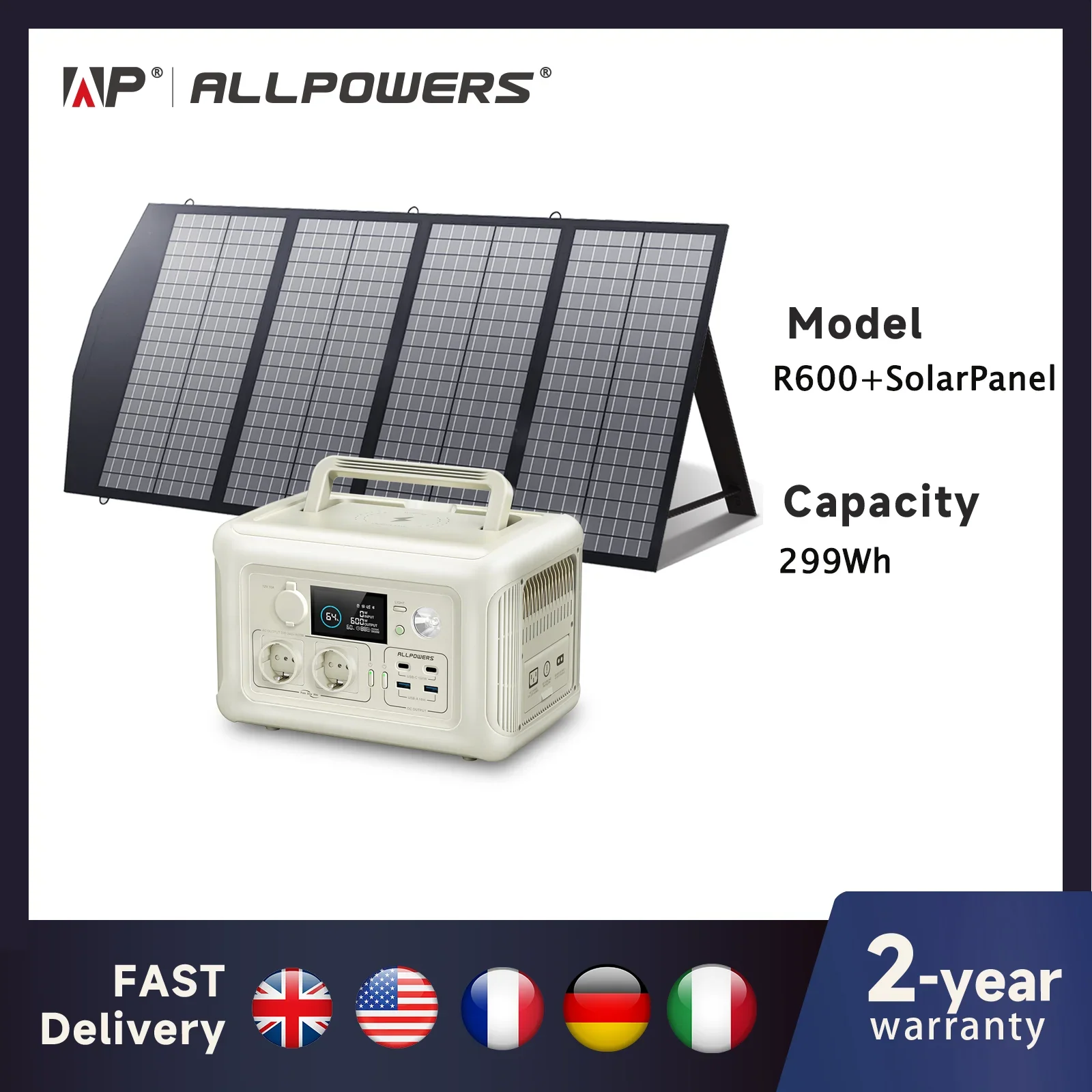 Next-Generation Portable Power Station 299Wh 600W Pure Sine Wave Solar Generator Efficient
