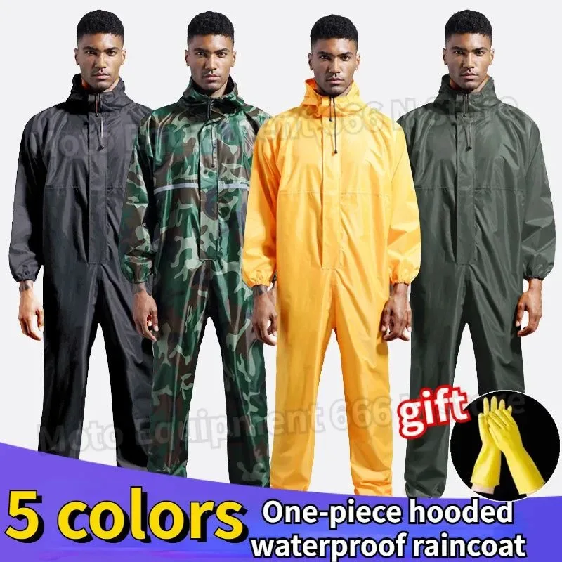 Relaxed Impermeable de una pieza con capucha para motociclistas ropa de trabajo ligera y resistente al polvo para exteriores i para hombres y mujeres. Elegant