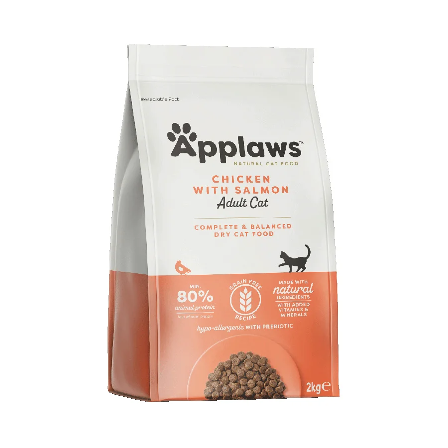 Functional Applaws Complete Balanced Grain Dry Adult Cat Food Chicken with Salmon 2kg Durable