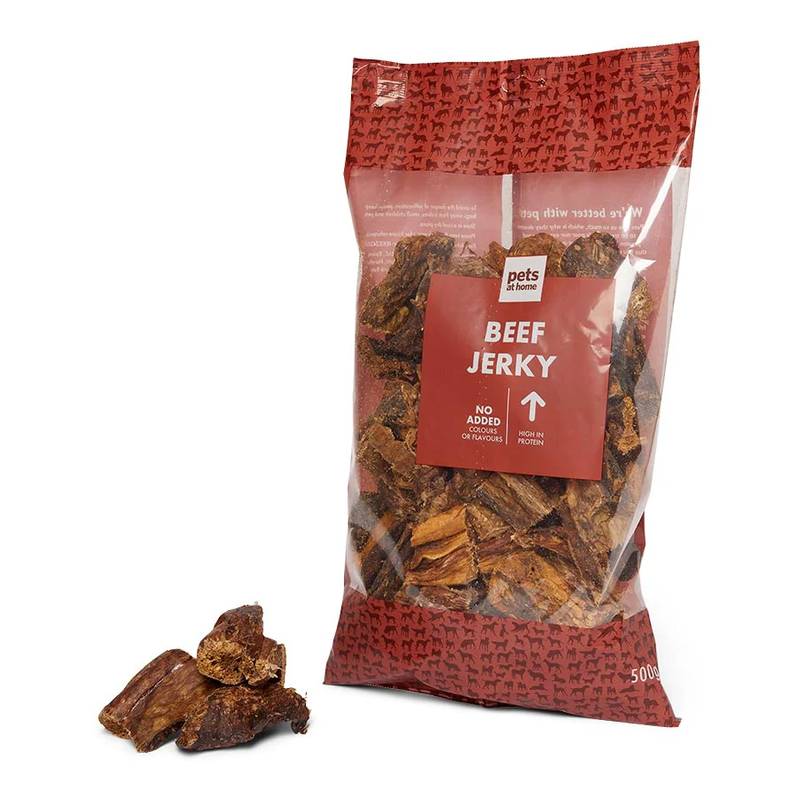Unique Pets at Home Beef Jerky Dog Treat 500g Verified
