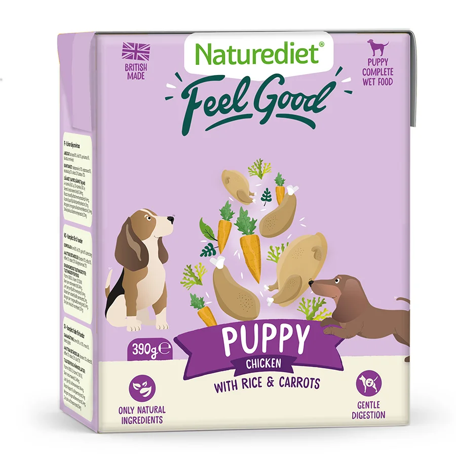 Optimized Naturediet Feel Good Puppy Wet Dog Food Chicken with Rice Carrots 390g Dependable