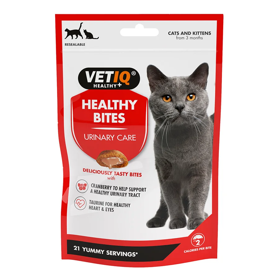 Powerful VetIQ Healthy Bites Urinary Care Cat Kitten Treats 65g Effective