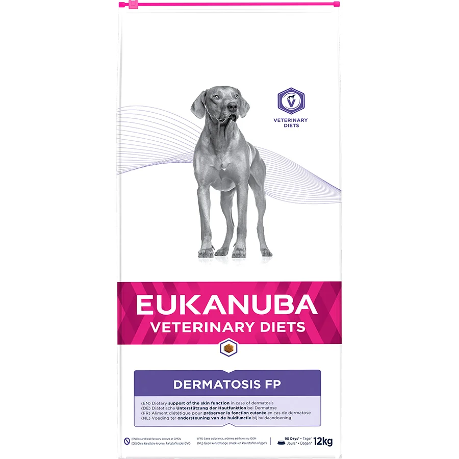 High-Performance Eukanuba Vet Diet Dermatosis FP Adult Dry Dog Food 12kg Functional